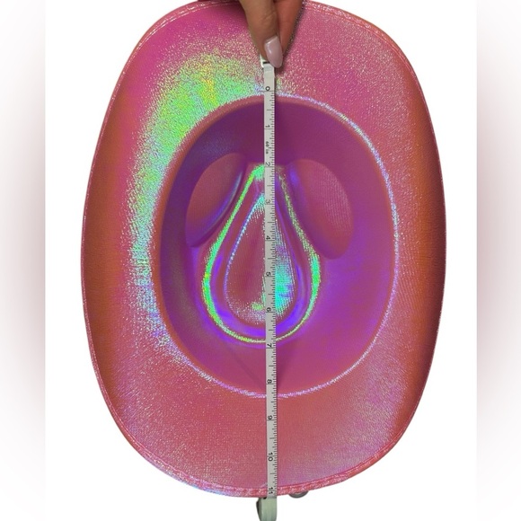 NWT Pink Iridescent Holographic Cowgirl Cowboy Hat - Picture 7 of 8